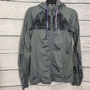 MPG Gray Full-Zip Hoodie With Black Accents Size M
